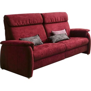 2-Sitzer HOME AFFAIRE Turin Sofas Gr. B/H/T: 155 cm x 107 cm x 97 cm, Leder SOFTLINE, mit Rela x funktion links, rot 2-Sitzer Sofas