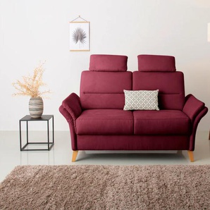 2-Sitzer HOME AFFAIRE Westerland Sofas Gr. B/H/T: 166 cm x 90 cm x 89 cm, Luxus-Microfaser ALTARA NUBUCK, ohne Armlehnfunktion, rot (bordeaux) 2-Sitzer Sofas Federkern-Polsterung. wahlweise mit Armlehnfunktion
