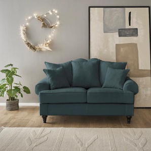 2-Sitzer HOME AFFAIRE WESTMINSTER Sofas Gr. B/H/T: 170 cm x 95 cm x 100 cm, Microfaser, grün (blaugrün) 2-Sitzer Sofas