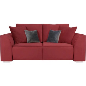 2-Sitzer INOSIGN Beatrice Sofas Gr. B/H/T: 195 cm x 92 cm x 107 cm, Samtoptik, rot 2-Sitzer Sofas