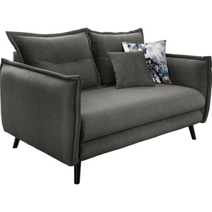 2-Sitzer INOSIGN Lazio Sofas Gr. B/H/T: 162 cm x 94 cm x 110 cm, Veloursstoff, schwarz (asche) 2-Sitzer Sofas