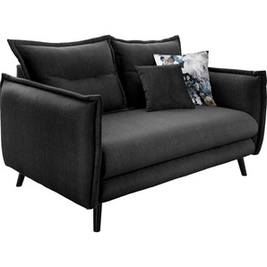 2-Sitzer INOSIGN Lazio Sofas Gr. B/H/T: 162 cm x 97 cm x 110 cm, Velours, grau (anthrazit) 2-Sitzer Sofas