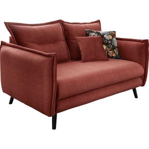 2-Sitzer INOSIGN Lazio Sofas Gr. B/H/T: 162 cm x 97 cm x 110 cm, Velours, orange (koralle) 2-Sitzer Sofas