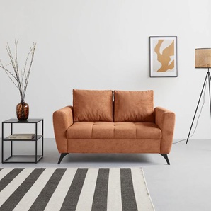 2-Sitzer INOSIGN Lörby Sofas Gr. B/H/T: 160 cm x 90 cm x 92 cm, Feincord, Feincord, orange (terra) 2-Sitzer Sofas