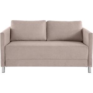 2-Sitzer INOSIGN Manlius Sofas Gr. B/H/T: 153 cm x 80 cm x 100 cm, Lu x us-Microfaser, rosa (rose) 2-Sitzer Sofas mit Schlaffunktion, in verschiedenen Bezügen und Farben