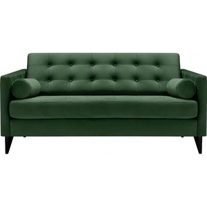 2-Sitzer LOVI Powder Sofas Gr. B/H/T: 156 cm x 78 cm x 92 cm, Samtstoff Velvet, grün (8 dark green) 2-Sitzer Sofas