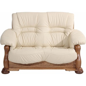 2-Sitzer MAX WINZER Texas Sofas Gr. B/H/T: 147 cm x 95 cm x 98 cm, NaturLEDER, beige 2-Sitzer Sofas mit dekorativem Holzgestell, Breite 147 cm