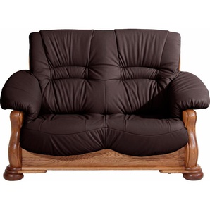 2-Sitzer MAX WINZER Texas Sofas Gr. B/H/T: 147 cm x 95 cm x 98 cm, NaturLEDER, braun 2-Sitzer Sofas mit dekorativem Holzgestell, Breite 147 cm