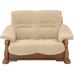 2-Sitzer MAX WINZER Texas Sofas Gr. B/H/T: 147 cm x 95 cm x 98 cm, Stoff, beige (sand) 2-Sitzer Sofas mit dekorativem Holzgestell, Breite 147 cm