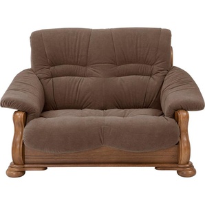 2-Sitzer MAX WINZER Texas Sofas Gr. B/H/T: 147 cm x 95 cm x 98 cm, Stoff, braun 2-Sitzer Sofas mit dekorativem Holzgestell, Breite 147 cm
