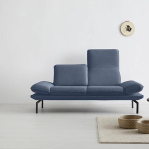 2-Sitzer OTTO PRODUCTS Bennid Sofas Gr. B/H/T: 208 cm x 83 cm x 95 cm, Struktur (recyceltes Polyester), Sitzbreite 65 cm, mit Arm- und Rückenfunktion, blau 2-Sitzer Sofas