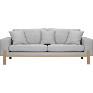 2-Sitzer OTTO PRODUCTS Hanne Sofas Gr. B/H/T: 197 cm x 86 cm x 88 cm, Samtoptik recycelt, grau (hellgrau) 2-Sitzer Sofas Verschiedene Bezugsqualitäten: Baumwolle, recyceltes Polyester