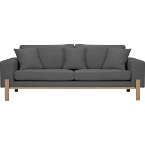 2-Sitzer OTTO PRODUCTS Hanne Sofas Gr. B/H/T: 197 cm x 86 cm x 88 cm, Samtoptik recycelt, grau (anthrazit) 2-Sitzer Sofas Verschiedene Bezugsqualitäten: Baumwolle, recyceltes Polyester