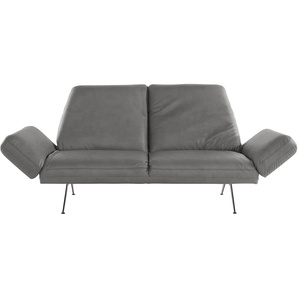 2-Sitzer PLACES OF STYLE Caiden Sofas Gr. B/H/T: 232 cm x 95 cm x 95 cm, Lu x us-Microfaser Lederoptik, grau 2-Sitzer Sofas