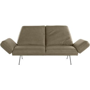 2-Sitzer PLACES OF STYLE Caiden Sofas Gr. B/H/T: 232 cm x 95 cm x 95 cm, Lu x us-Microfaser Lederoptik, grün (khaki) 2-Sitzer Sofas