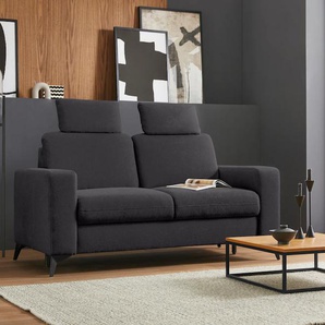 2-Sitzer PLACES OF STYLE Lolland Sofas Gr. B/H/T: 173 cm x 88 cm x 88 cm, Struktur flausch, schwarz 2-Sitzer Sofas mit Federkern, auch abwischbarem Bezug
