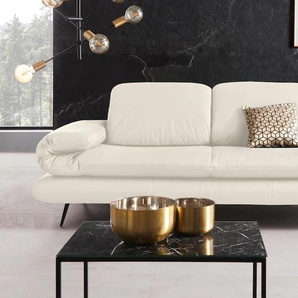 2-Sitzer PLACES OF STYLE Milano Sofas Gr. B/H/T: 204 cm x 83 cm x 98 cm, Leder, mit Armlehnenfunktion-mit Rückenfunktion, beige (elfenbein) 2-Sitzer Sofas