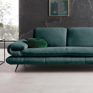 2-Sitzer PLACES OF STYLE Milano Sofas Gr. B/H/T: 224 cm x 83 cm x 98 cm, Struktur, mit Armlehnenfunktion-mit Rückenfunktion, blau (petrol) 2-Sitzer Sofas