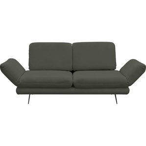 2-Sitzer PLACES OF STYLE Saletto Sofas Gr. B/H/T: 180 cm x 87 cm x 96 cm, Struktur Chenille, Armteilverstellung-Rückenverstellung, grün (dunkelgrün) 2-Sitzer Sofas mit Armlehnfunktion, wahlweise 2 Drehsitzen und Rückenverstellung