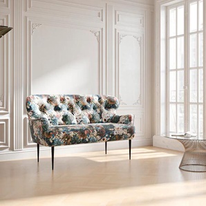 2-Sitzer PLACES OF STYLE Sofas Gr. B/H/T: 153 cm x 97 cm x 87 cm, Jacquard, rosa (rose, blue) 2-Sitzer Sofas mit Knopfheftung,in verschieden Stoffarten