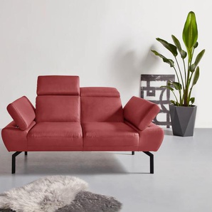 2-Sitzer PLACES OF STYLE Trapino Luxus Sofas Gr. B/H/T: 178 cm x 83 cm x 87 cm, Luxus-Microfaser in Lederoptik, Mit Kopfteilverstellung-Mit Armteilverstellung, rot 2-Sitzer Sofas wahlweise mit Rückenverstellung, Luxus-Microfaser in Lederoptik