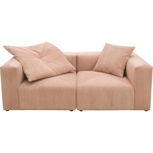 2-Sitzer RAUM.ID Gerrid Sofas Gr. B/H/T: 216 cm x 69 cm x 108 cm, Cord, rosa (rose) 2-Sitzer Sofas im Cordbezug, bestehend aus zwei Eckelementen