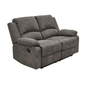 2-Sitzer-Relaxsofa Couch Liegefunktion Federkern Polster Stoff Vintage Anthrazit / 15130