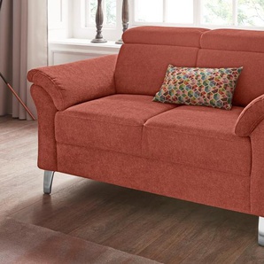 2-Sitzer SIT&MORE Arngast Sofas Gr. B/H/T: 156 cm x 84 cm x 93 cm, Lu x us-Microfaser, orange (terra) 2-Sitzer Sofas inklusive Federkern und Kopfteilverstellung