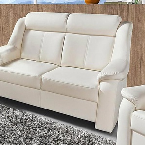 2-Sitzer SIT&MORE Basel Sofas Gr. B/H/T: 140 cm x 98 cm x 95 cm, NaturLEDER-Kunstleder, weiß (altweiß) 2-Sitzer Sofas