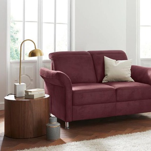 2-Sitzer SIT&MORE Darwin Sofas Gr. B/H/T: 159 cm x 83 cm x 96 cm, Luxus-Microfaser Florence, ohne Kopfteilverstellung, rot (bordeaux) 2-Sitzer Sofas inklusive Federkern, wahlweise mit Kopfteilverstellung