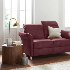 2-Sitzer SIT&MORE Darwin Sofas Gr. B/T: 159 cm x 96 cm, Luxus-Microfaser Florence, mit Kopfteilverstellung, rot (bordeaux) 2-Sitzer Sofas inklusive Federkern, wahlweise mit Kopfteilverstellung