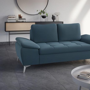 2-Sitzer SIT&MORE Latigo Sofas Gr. B/T: 191 cm x 90 cm, Flachgewebe, blau (pacific) 2-Sitzer Sofas mit hochwertigen Metallfüßen