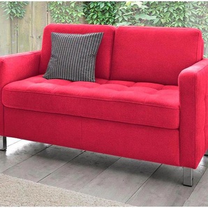 2-Sitzer SIT&MORE Pablo Sofas Gr. B/H/T: 133 cm x 78 cm x 78 cm, Luxus-Microfaser, rot 2-Sitzer Sofas