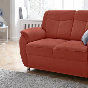 2-Sitzer SIT&MORE Sonoma Sofas Gr. B/H/T: 140 cm x 91 cm x 90 cm, Lu x us-Microfaser, orange (terra) 2-Sitzer Sofas mit Federkern
