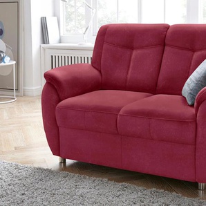 2-Sitzer SIT&MORE Sonoma Sofas Gr. B/H/T: 140 cm x 91 cm x 90 cm, Luxus-Microfaser ALTARA NUBUCK, rot (bordeaux) 2-Sitzer Sofas mit Federkern