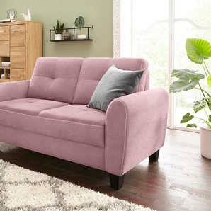 2-Sitzer SIT&MORE Varese Sofas Gr. B/H/T: 174 cm x 91 cm x 90 cm, Struktur fein, rosa (altrosa) 2-Sitzer Sofas