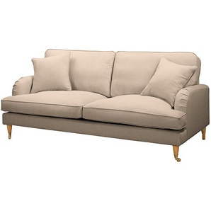 2-Sitzer Sofa mit Rollen Braun/Cappuccino Webstoff Polia 190 x 85 x 96cm Glamour