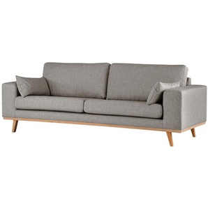 2-Sitzer Sofa Beige/Braungrau Webstoff Lark 197 x 81 x 88cm Buche Hell Modern