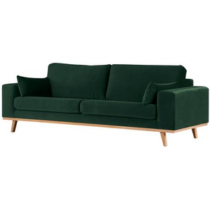 2-Sitzer Sofa Grün Samt Sadia 197 x 81 x 88cm Buche Hell Modern