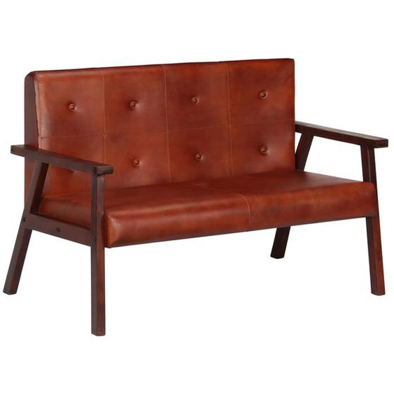 2-Sitzer-Sofa Braun Echtleder
