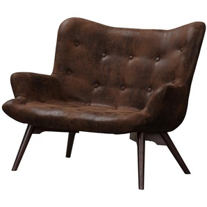 2-Sitzer Sofa Braun Microfaser Goda 115 x 90 x 85cm Skandi