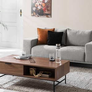 2-Sitzer Sofa Grau/Grau Microfaser Hoku 180 x 78 x 91cm Modern