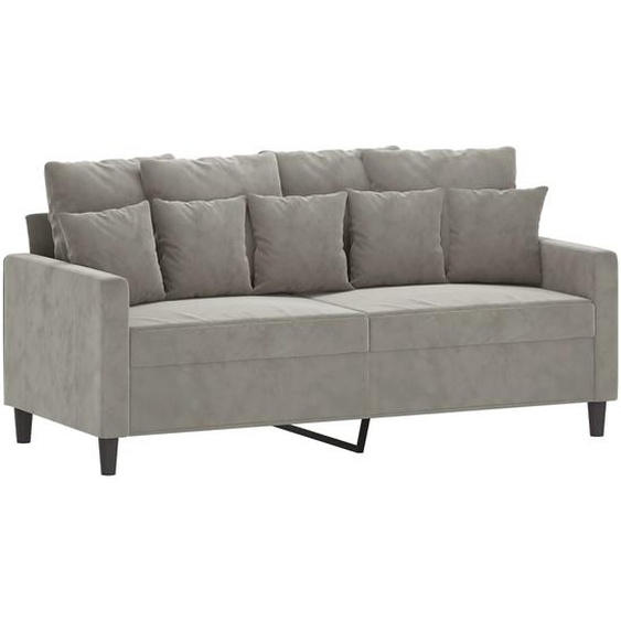 2-Sitzer-Sofa Hellgrau 140 cm Samt