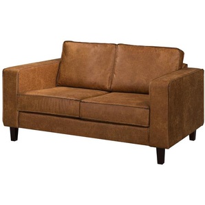 2-Sitzer Sofa Braun/Cognac Mischgewebe Xia 154 x 86 x 90cm Industrial
