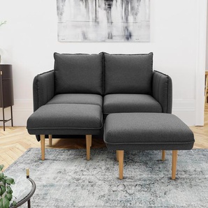 DOMO collection 2-Sitzer-Sofa »Ronda« mit Hockern - grau -