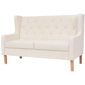 2-Sitzer Sofa Stoff Cremeweiß