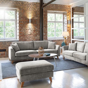 2-Sitzer Sofa Tocon Grau Cordstoff Caron 200 x 63 x 90cm Modern