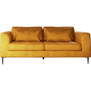 2-Sitzer TRENDMANUFAKTUR Luzi Sofas Gr. B/H/T: 189 cm x 80 cm x 99 cm, Velourstoff fein, orange (golden orange) 2-Sitzer Sofas