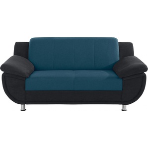 2-Sitzer TRENDMANUFAKTUR Sofas Gr. B/H/T: 178 cm x 85 cm x 94 cm, Lu x us-Microfaser ALCAZAR-Struktur fein, Mit Federkern, schwarz (schwarz, petrol) 2-Sitzer Sofas