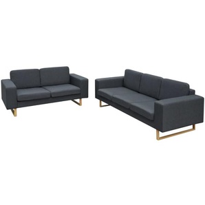 2-Sitzer und 3-Sitzer Sofa Set Dunkelgrau